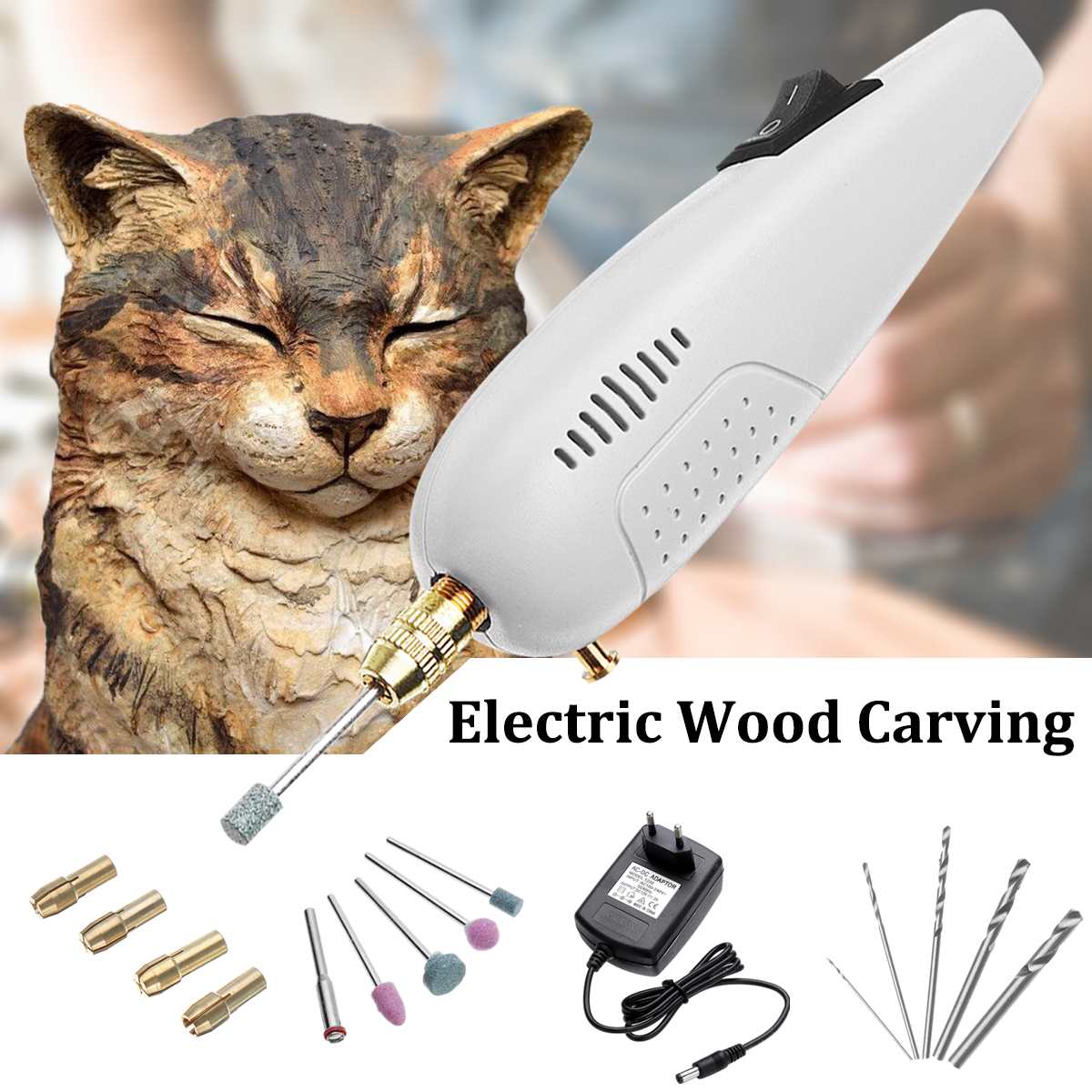 1 Set Hout Beitel Carving Tool Set Meubelen Houtsnijwerk Tool Elektrische Carving Tips Wrench Flexibele Flexibele As