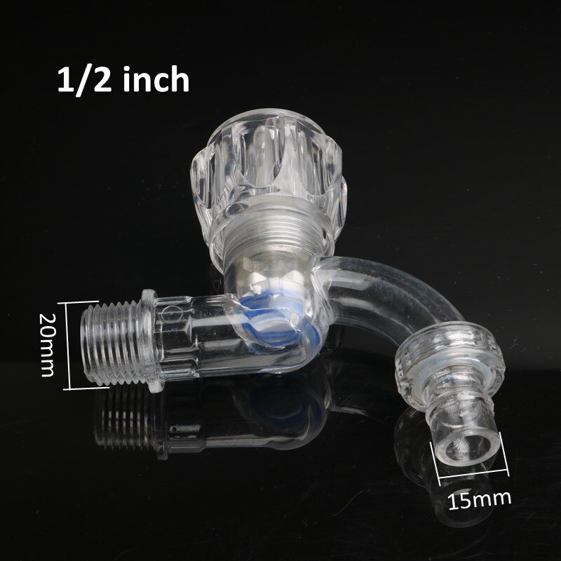 1pc 1/2 "3/4" gwint zewnętrzny przezroczysty kran bateria łazienkowa robić nawadniania ogrodu złącze pralka zawór wody: 1l2 cal