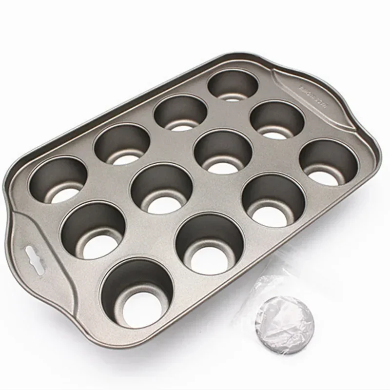12 Cups Rvs Cakevorm Verwijderbare Muffin Cupcake Bakken Pan Cupcake Bakvorm Gebak Tray Bakvormen Bakken Tools