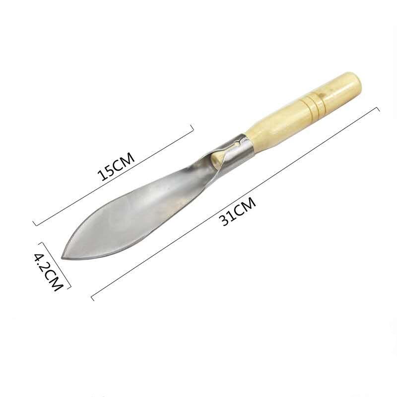 Hoe Stainless Steel Shovel With Wooden Handle, Garden Tools For Digging Wild Vegetables, Planting And Weeding: tip shovel
