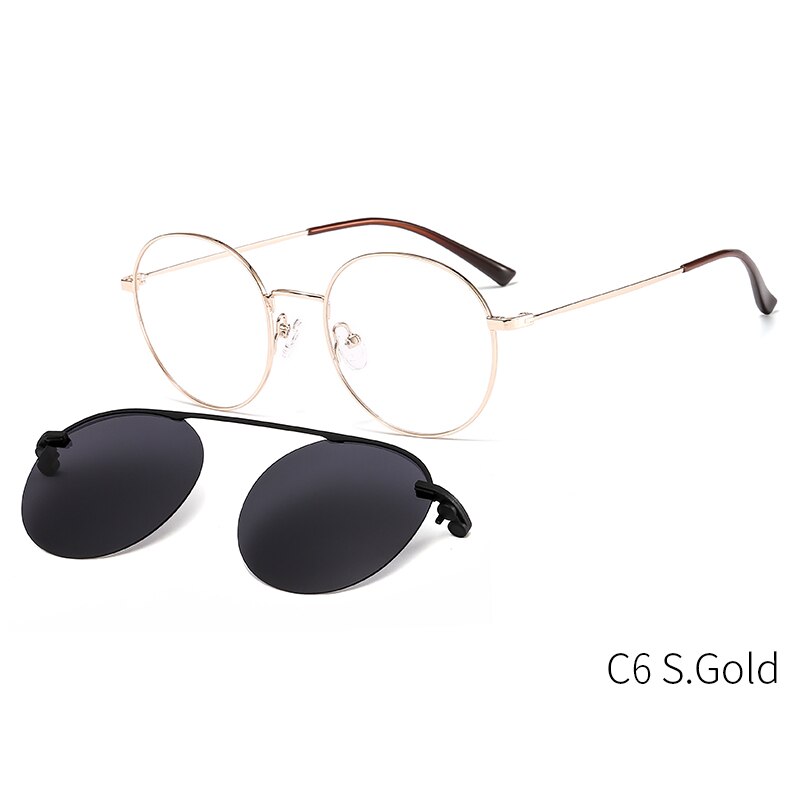 CEOFY – lunettes de soleil polarisées pour hommes et femmes, monture ronde avec Clip magnétique