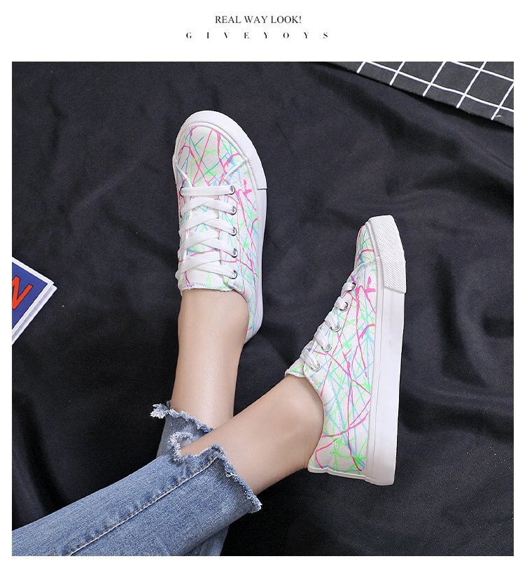 Luminous sneakers women, trendy walking shoes, canvas shoes, sports shoes, size 35-40