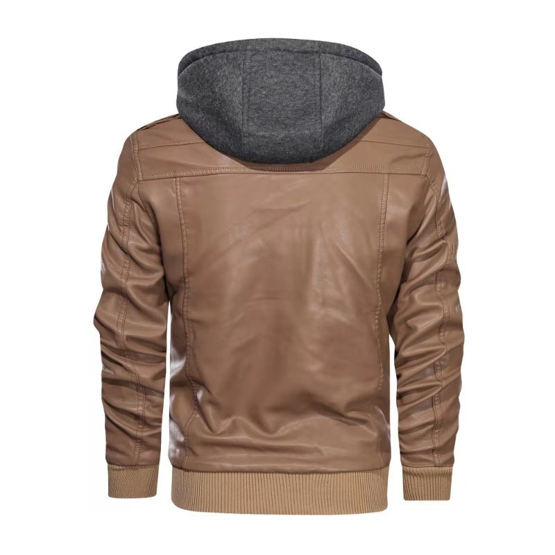 Blouson Moto Homme Style Aviateur - Capuche, Polaire Chaude, Multiples Poches - Pour Extérieur Et Ville