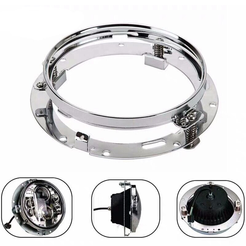 Anillo de soporte de montaje redondo de 7 pulgadas para faro delantero LED, accesorios de motocicleta para suzuki samurai, Jeep JK: 1PC Chrome