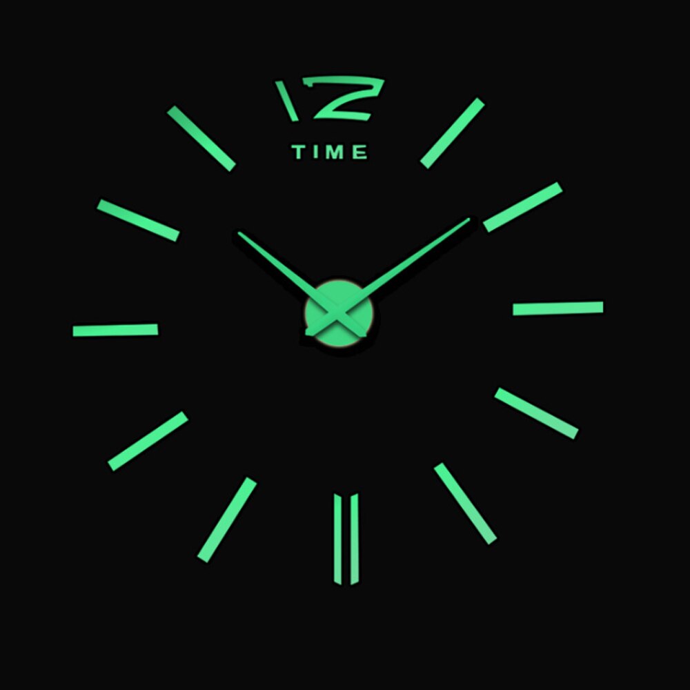3D Lichtgevende Wandklok Grote Diy Klok Acryl Muurstickers Woonkamer Quartz Naald Horloge Home Decor Reloj De Pared: F