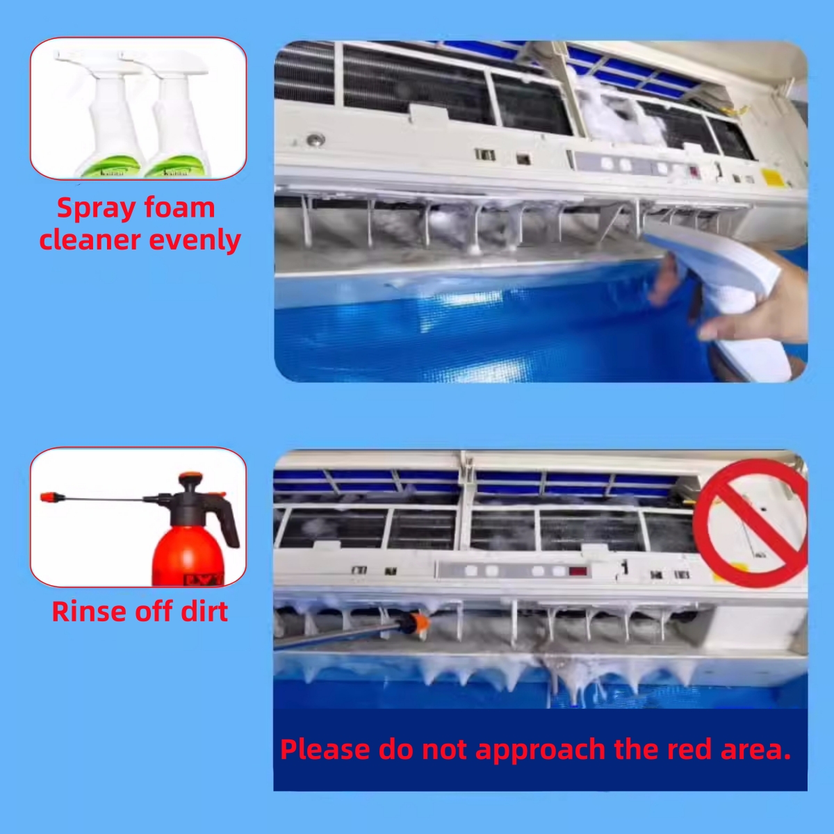 Kit de herramientas de limpieza de aire acondicionado colgante para el hogar 1-1,5 P 1,5-2P, cubiertas de limpieza impermeables de PVC, bolsas de protección contra el polvo, 6/10/12 Uds.