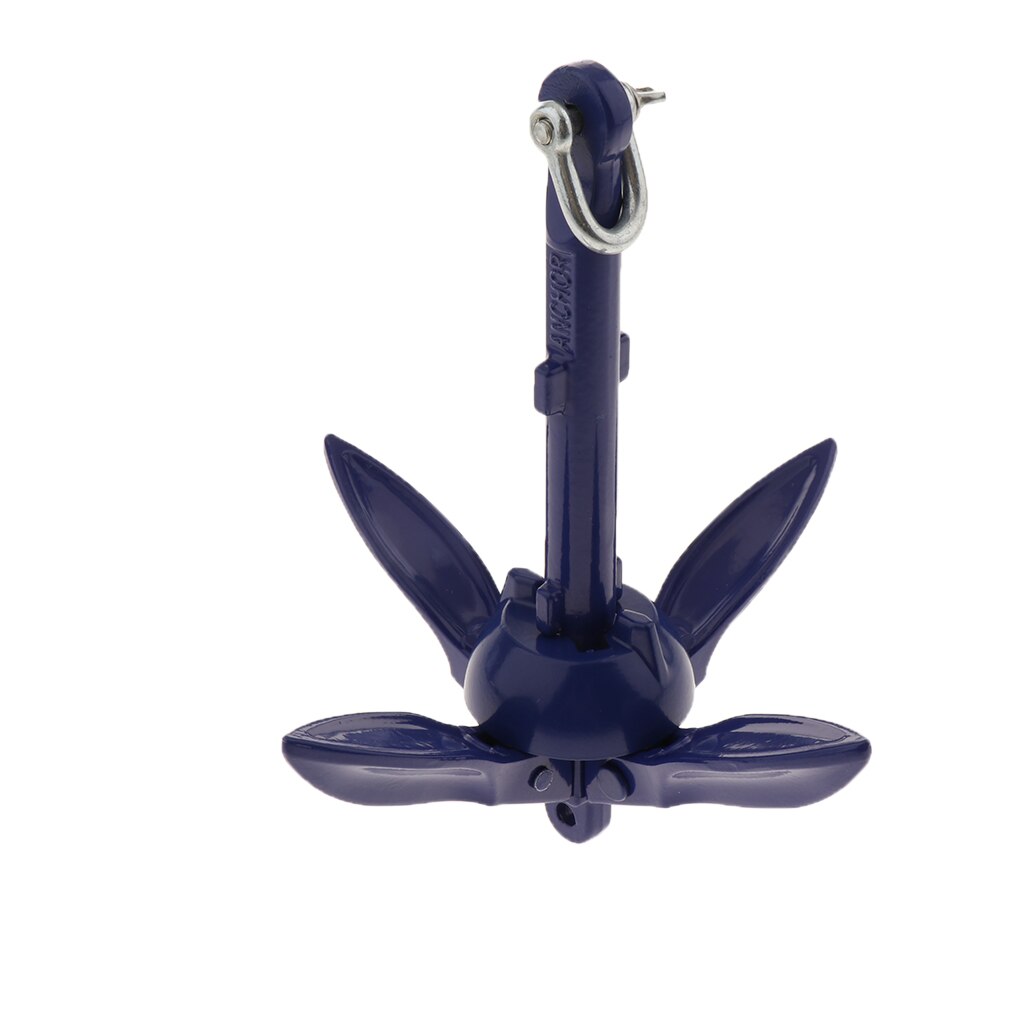 Blauw Aluminium Folding Grapnel Anker Vouwen Dreg Anker 0.7Kg 1.5lb Kajak Anker Marine Grade Boot Onderdelen