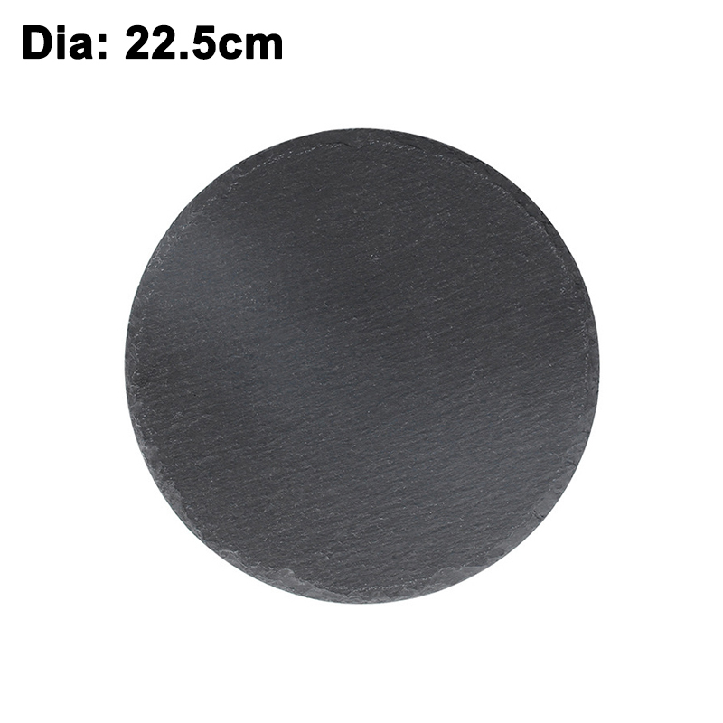 Naturalne łupki płytkie talerze na stek makaron Sushi kuchnia jedzenie w restauracji danie spodek okrągły deser ciasto naczynia Pizza taca na owoce: 22.5cm