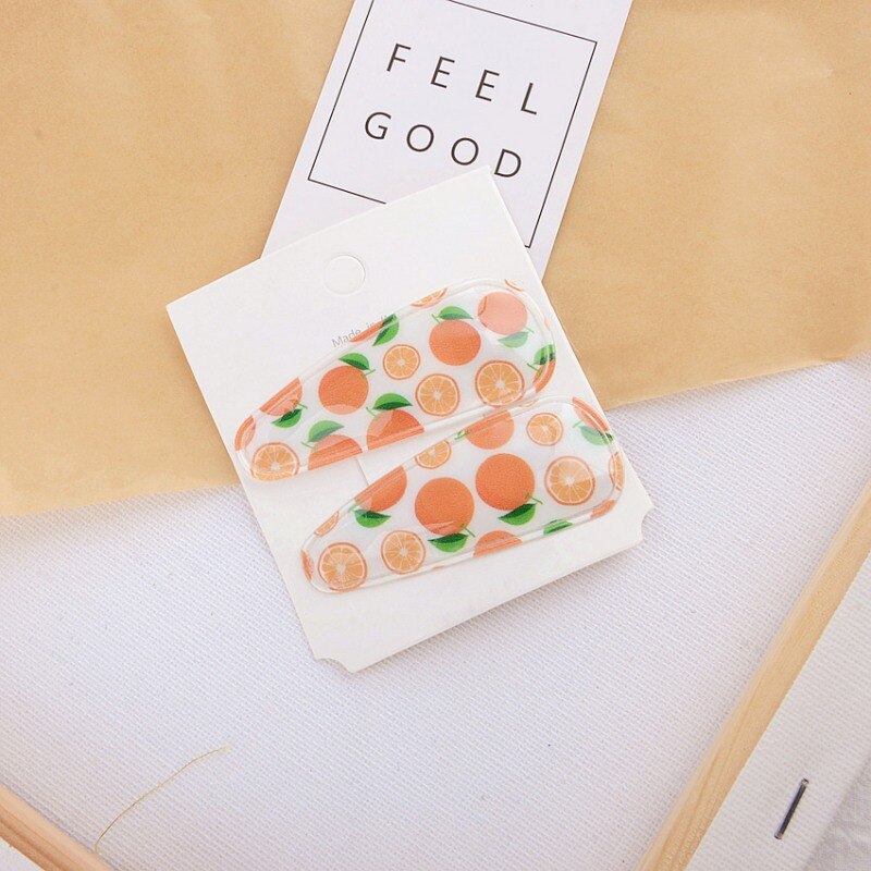 Pinza de pelo para niñas concisa Casual todo-fósforo patrón de fruta Linda dulce chica decoración del pelo