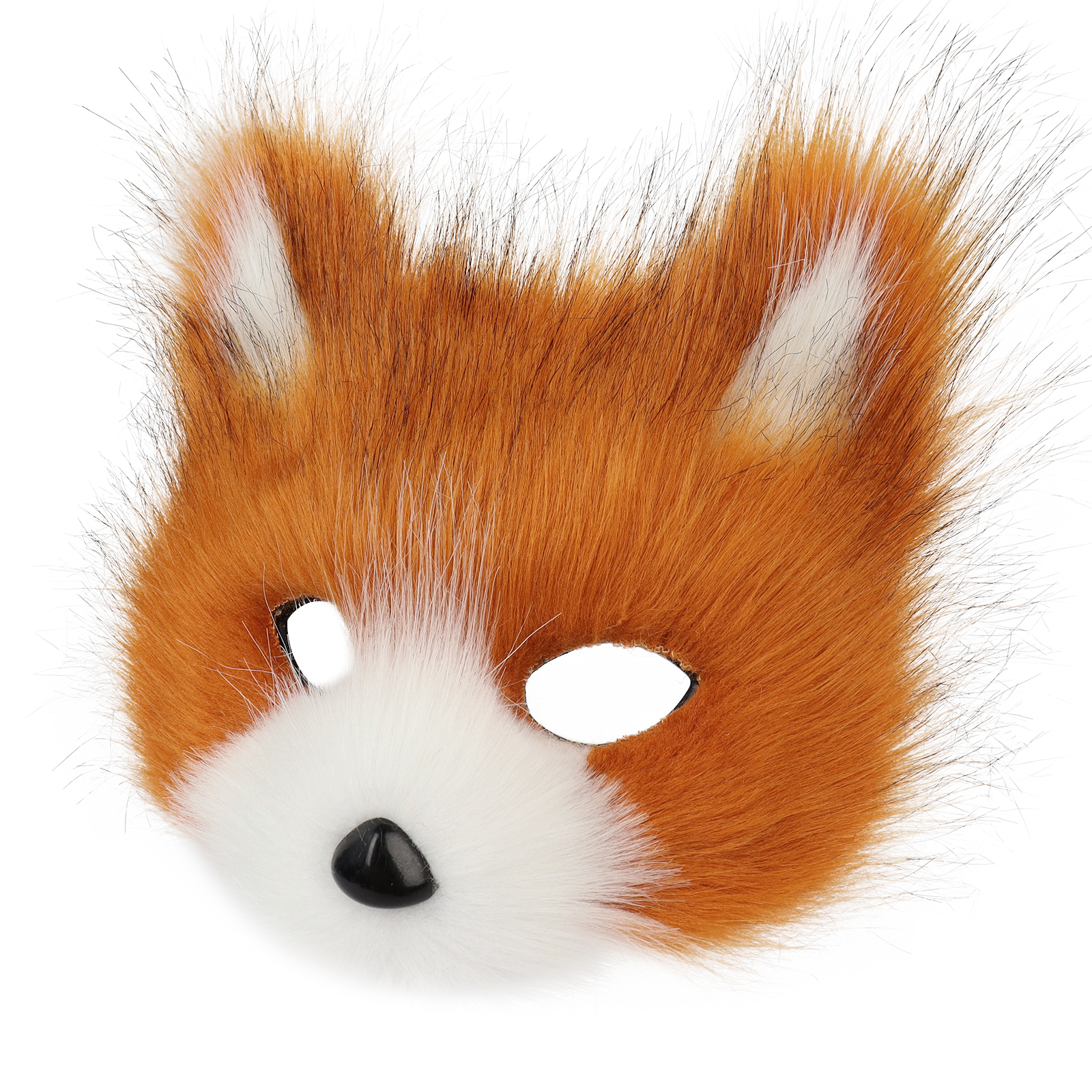 Faux Fur Fox Mask Furry Half Face Animal Cat Mask Halloween Cosplay Party Costume