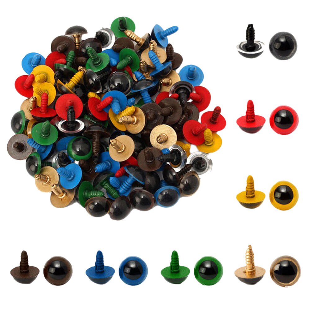 100 stk farverige plast diy bjørn legetøj snap sikkerhed øjne til dukke dukke hvalp håndlavet håndværk tilbehør