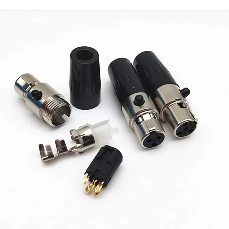 2Stck Mini XLR Männlich Weiblich Stecker 3/4/5/6 Stifte Kleine XLR Männlich Buchse für MIC Mikrofon Audio- Kabel Lözehn Stecker