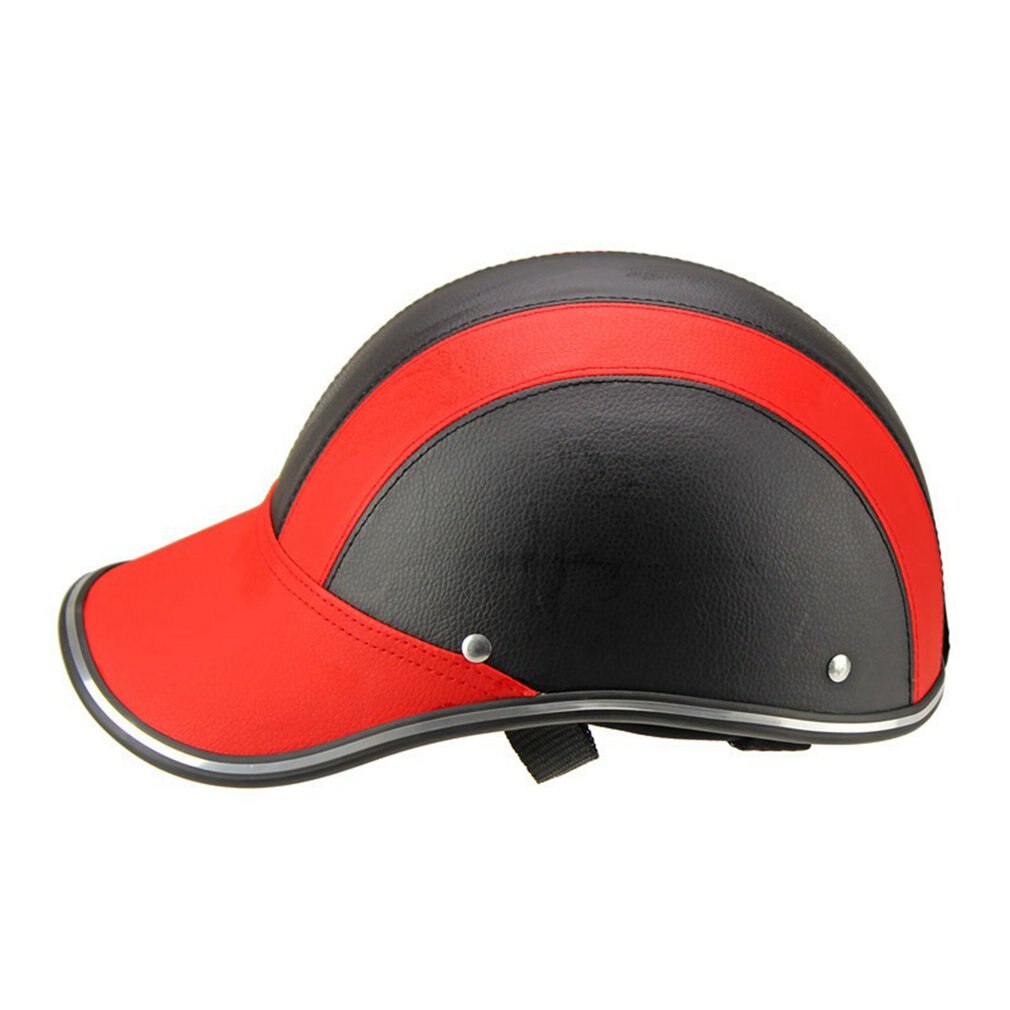 Baseball Kappe Stil Motorrad Halb Helm Sicherheit Harte Hütte Für Cafe Rennfahrer Zerhacker Rolle Halbe Gesicht Jahrgang Sommer Kappe: Schwarz rot