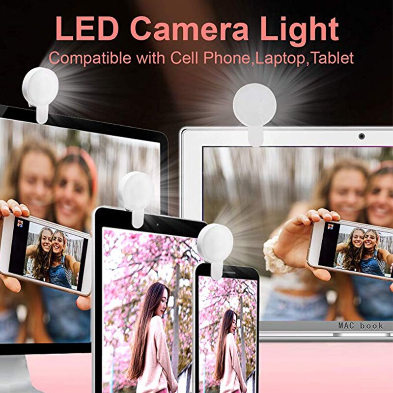 Anillo de luz LED para Selfie con carga USB, lámpara de luz para teléfono móvil, 9 cuentas, recargable, para ordenador