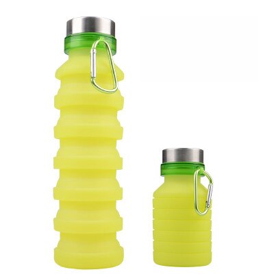 Grote Capaciteit 550Ml Outdoor Sport Water Fles Draagbare Siliconen Vouwen Water Beker Voor Bergbeklimmen Reizen: Green