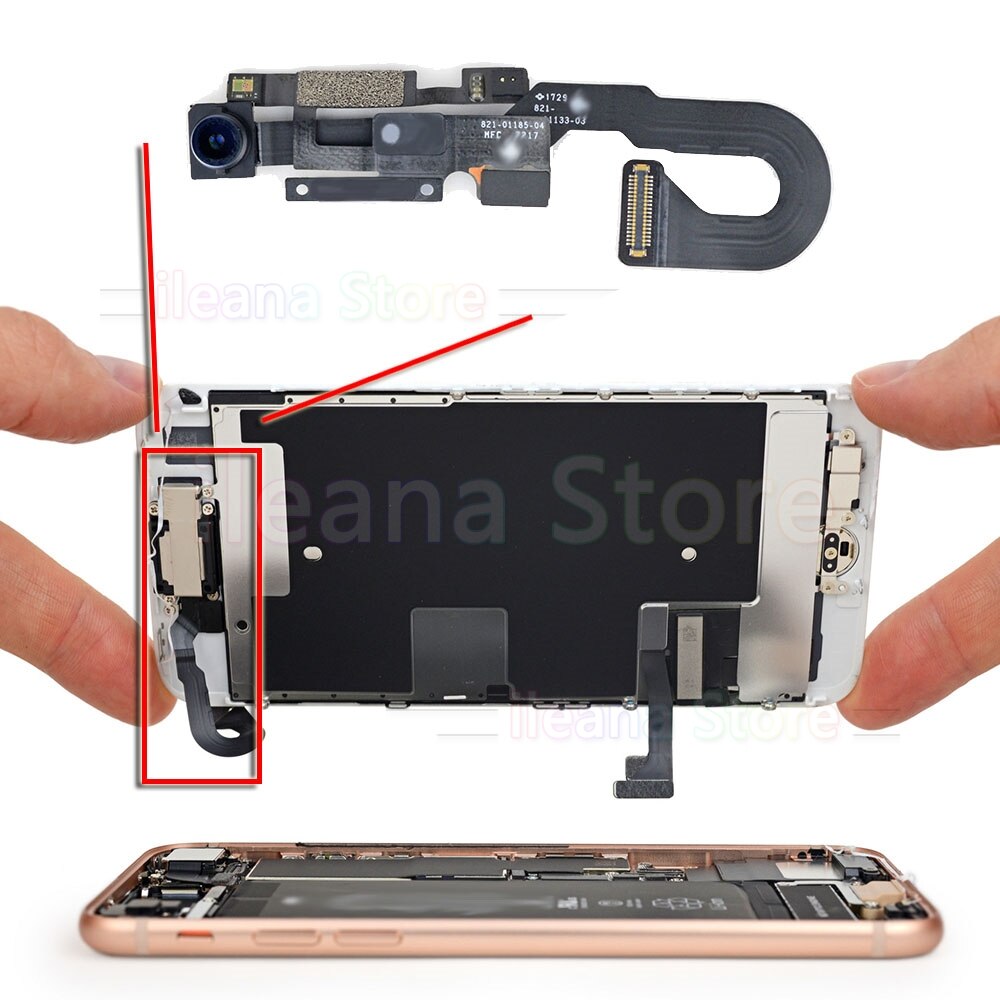 Small Front Camera Flex For iPhone X Xs Max XR 7 8 Plus Facing Front Camera Flex Cable Light Proximity Sensor No Face ID
