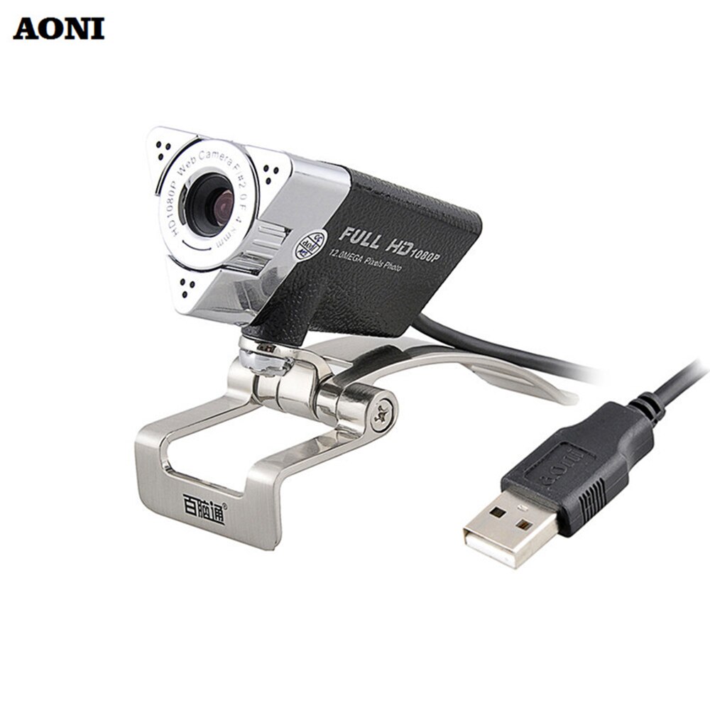 Aoni Hd Webcam, Webcam 1920X1080P Met Ingebouwde Hd Microfoon, Usb Camera, desktop Of Laptop Smart Tv Webcam, Usb Camara Web Cam: Default Title