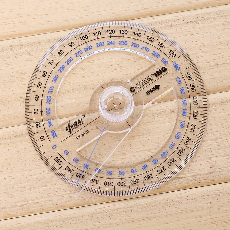 Newest Portable Diameter of 10cm Plastic 360 Degree Pointer Protractor Ruler Angle Finder Swing Arm For School Office Supplies