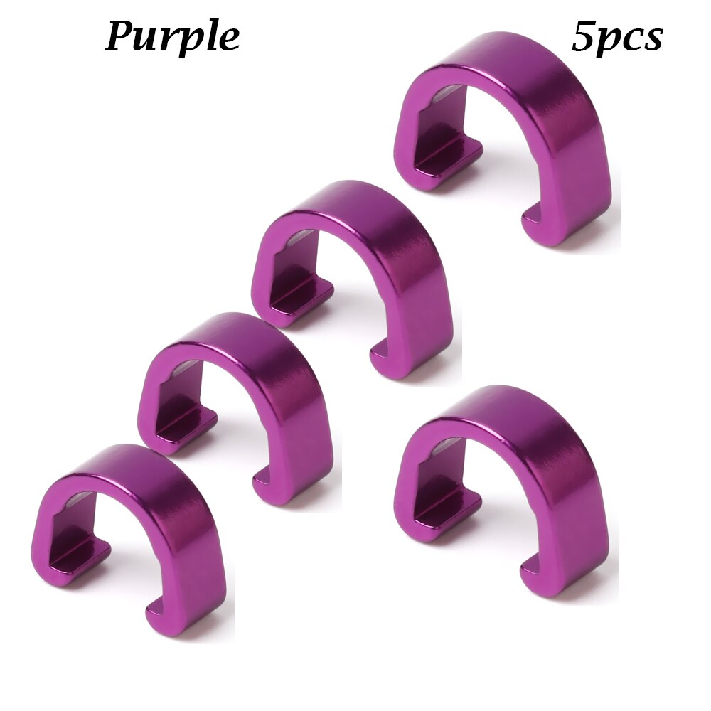 5Pcs C Vorm Clips Rem Kabel/Lijn Gespen Aluminium Mtb Bicyle Behuizing Slang Weg Gids Derailleur Lijnen gereedschap Accessoires: Purple1