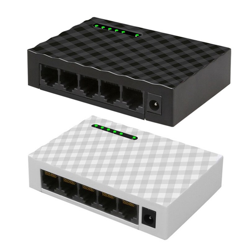 5-Port Network Switch 4-Wire RJ45 Gigabit Ethernet 1000Mbps Splitter Travel Lan Switch Hub for PC Desktop EU Plug