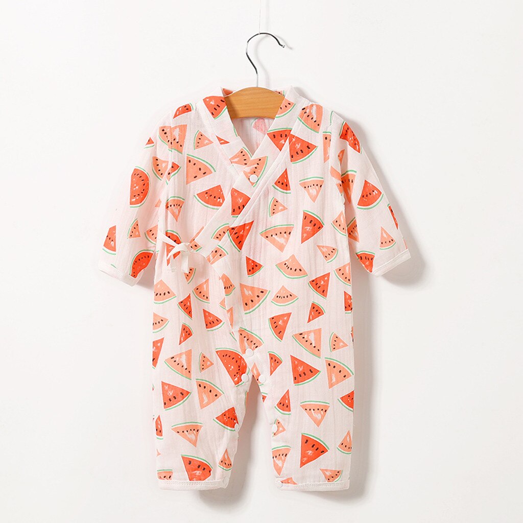 Pasgeboren Baby Romper Voor Nachtkleding Volledige Mouw Baby Meisjes Zomer Kleding Cartoon Bloemen Baby Kleding Pasgeboren Baby Nachtkleding