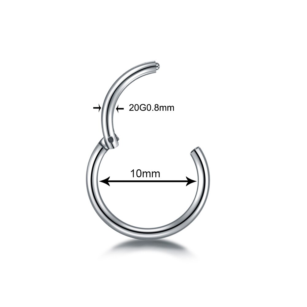 1PC Titan Nase Band Septum durchbohren Clicker 18G Klapp Segment Ringe Lippe Wendel Daith Conch Knorpel Ohrringe sexy schmuck: 20G 0.8x10mm