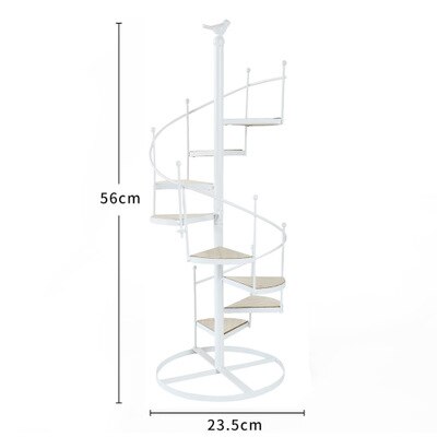 Outdoor Furniture Flower Pot Rack Solid Wood Rotating Multi-Storey Balcony Garden Living Room Floor Multi Meat Pot Plant Rack: white