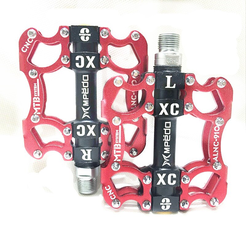 Bicicleta pedal mtb bmx selado 2 rolamento grampos pegs estrada mountain bike liga de alumínio anti-deslizamento peças de ciclismo: Red