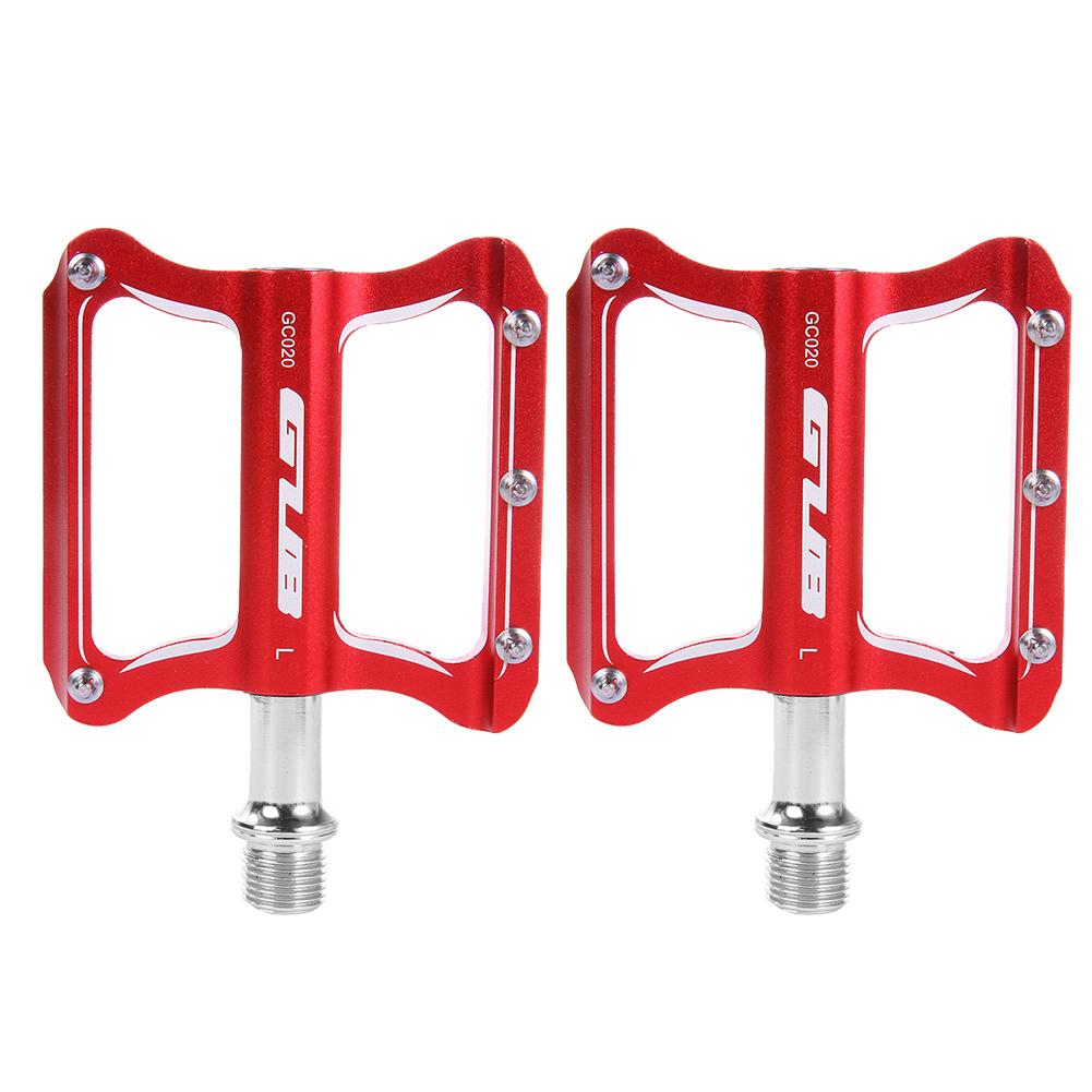 GUB – pédales de vélo ultralégères, roulements scellés, alliage d'aluminium, axe de vélo de route, pédales plates antidérapantes, 1 paire: Red