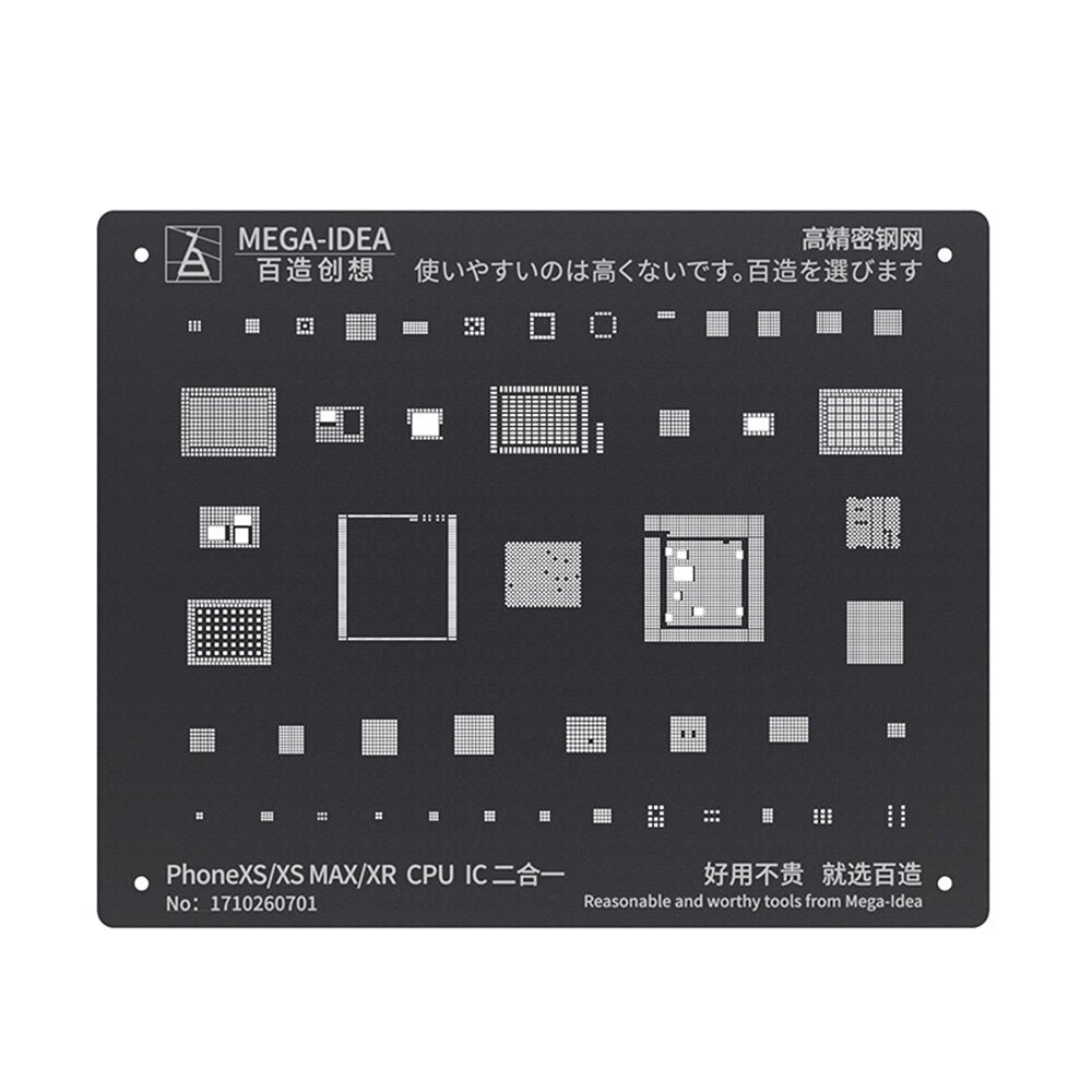 Qianli mega-idé iblack bga reballing stencil kit cpu ram power wifi ic plante tin net til iphone 6-11 pro max: Til ip xs max xr
