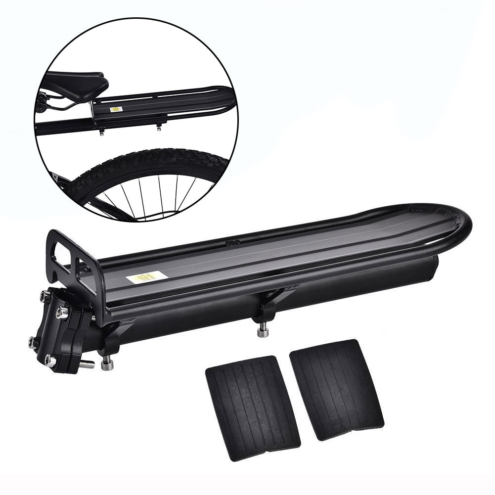 Sykkel bakre hylle mtb sykkel flat uttrekkbar holder aluminiumslegeringsstativ sykkelrygg bakseteholder brakett ramme bagasjeholder