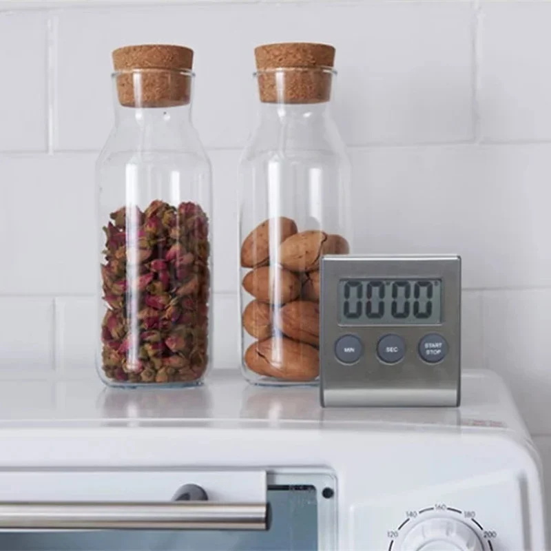 LCD Digital Kitchen Countdown Timer Stopwatch Alarm Clock Kitchen Timer Practical Cooking Alarm Clock DIY Standing Timer