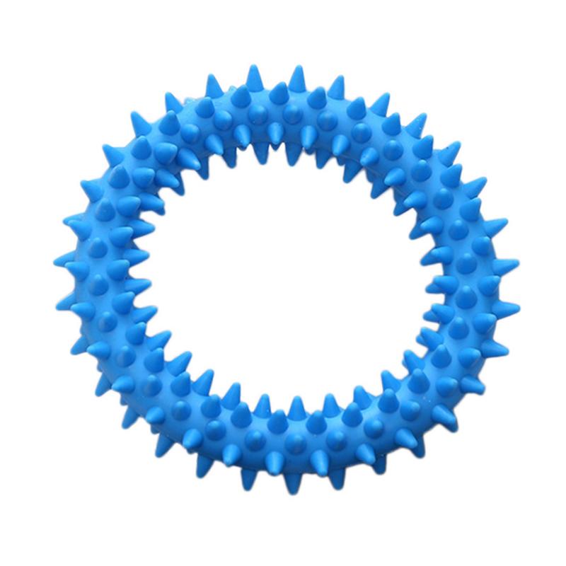 Pet Molar Toys Dog Biting Ring Toy Soft Molar Rubber Dog Toy Pet Bite Cleaning Tooth Toy Pets Tools Increase The Intelligence: bule 9X2cm