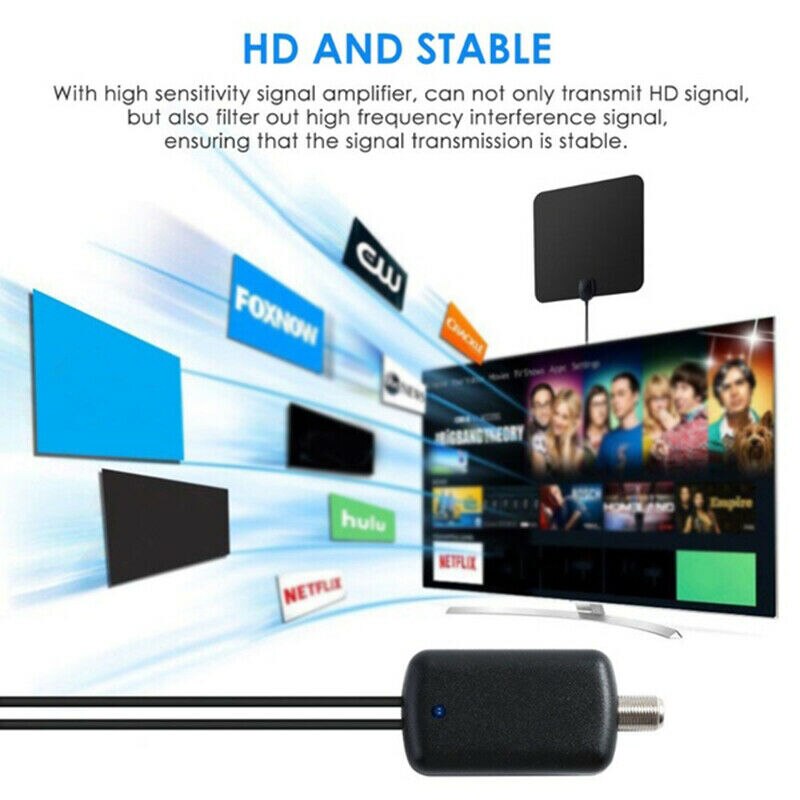 240 Miles Range TV Indoor Antenna Skywire Digital HD Amplified Digital HDTV 1080P Antenna for Life Local Channels