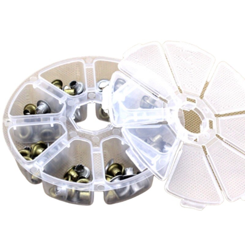 8 Round Compartment Storage box Transparent PP plastic box Small Component Jewelry Tool Box Bead Pills Objects Organizer