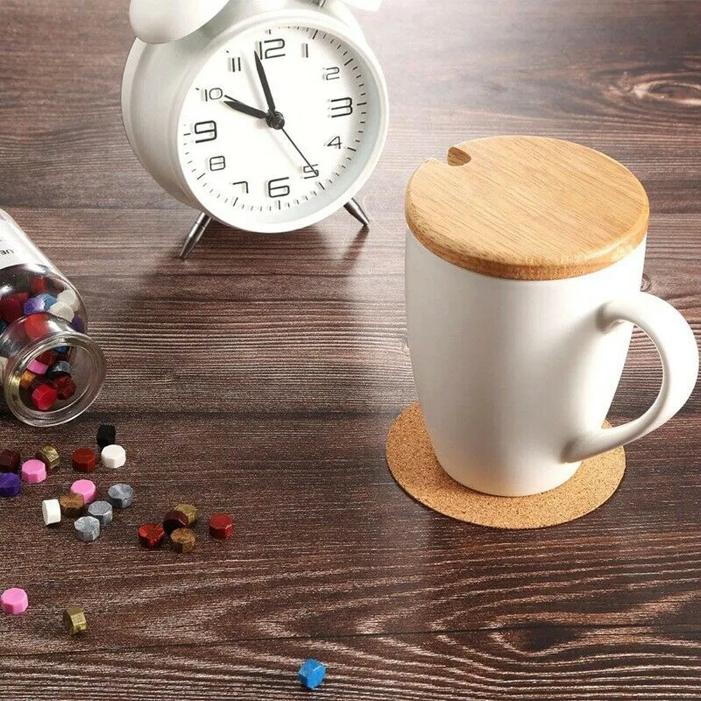 Posavasos de corcho de 60 uds., hojas de respaldo de corcho, posavasos de corcho adhesivo redondo para posavasos, decoraciones navideñas para el hogar