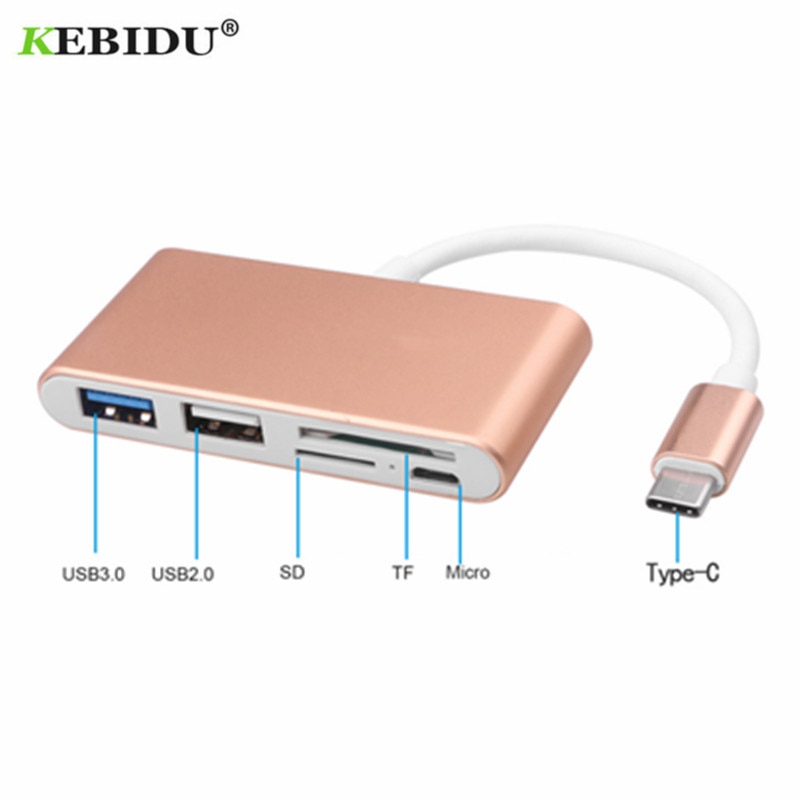 Kebidu Usb Type C Naar Multi Sd Tf Micro Sd-kaartlezer Adapter USB-C Hub Otg 3.0 Micro Usb Combo splitter Voor Macbook Air Pro
