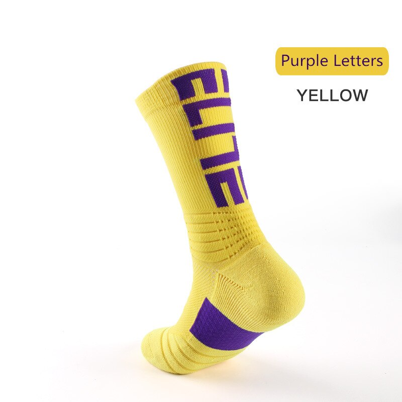 Men's Elite Sports Socks Basketball Anti-slip Thickened Terry Damping Anti-shock Socks Personal Letters Knitting Socks