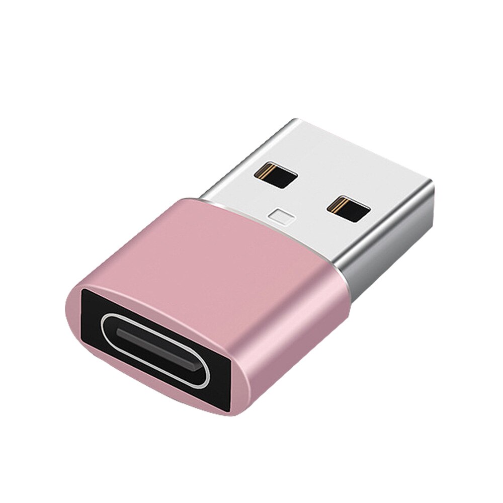 USB Male to Type-C Female Adapter For iPhone 12 13 Pro Max Type-c Data Converter For iPhone 13 12 USB Charger type C Connector: Pink