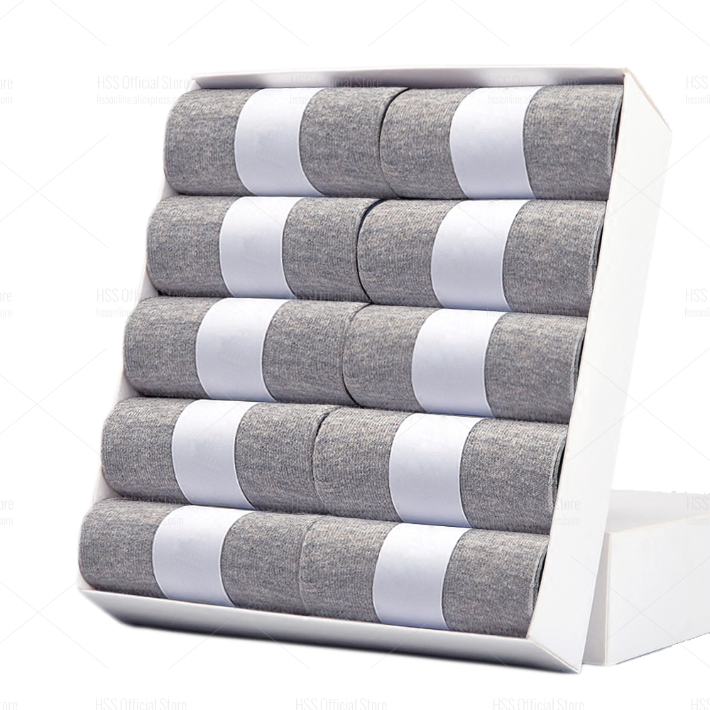 HSS 5/10 paar heren katoenmix sokken zwarte zakelijke herensokken zacht ademend zomer winter voor mannelijke sokken grote maten (6,5-14): 42-44 / Donkerblauw