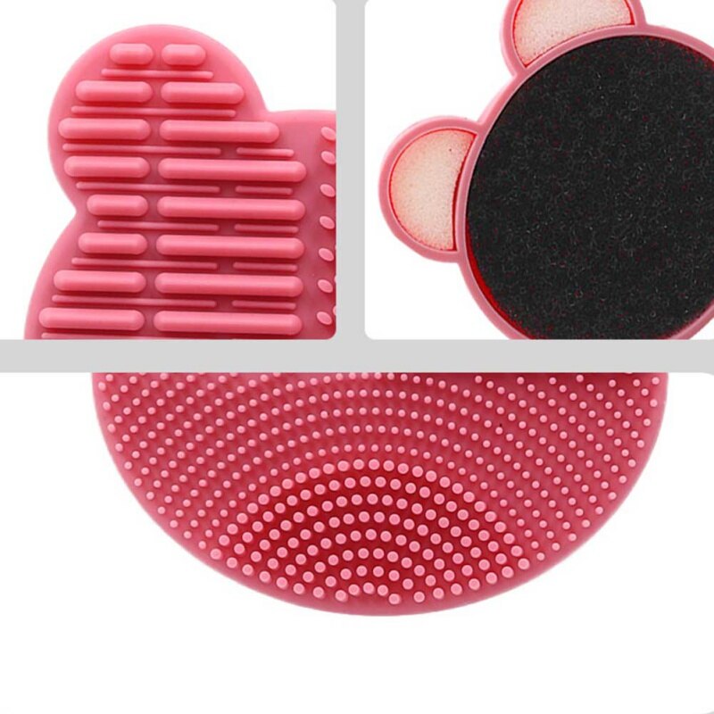 1 Set Makeup Brush Cleaner Kit Double Side with Cosmetic Brush Cleaning Box and Instantly Dry Color Removal Sponge
