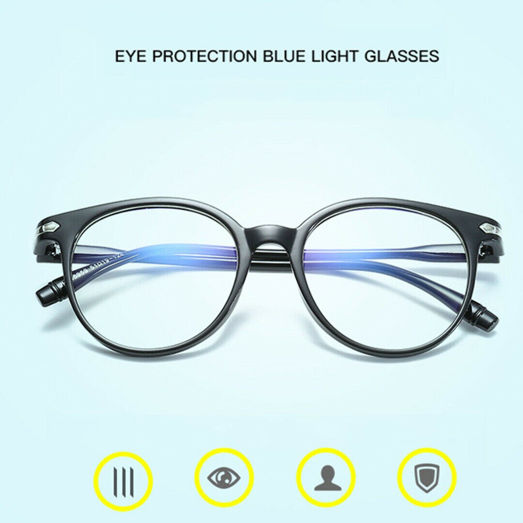 Zilead Fashionable Reading Glasses Flat Lens Artistic Decorative Spectacles Comfortable Light Blue Film Optical Glasses Unisex