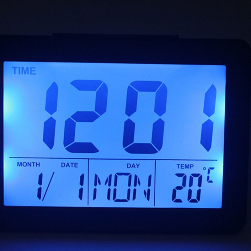 LED Digital Clock Alarm with Backlight Electronic Digital Table Clock with Temperature Calendar Snooze Function Desk Watch 6"