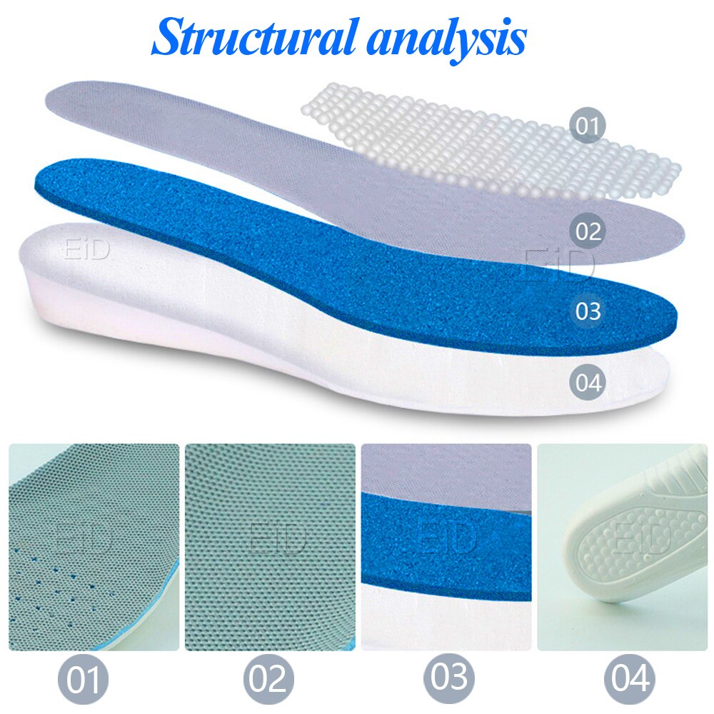 Semelles intérieures EVA Ultra fines, respirantes et confortables, semelle en Polyester, unisexe, hauteur 1-3.5cm