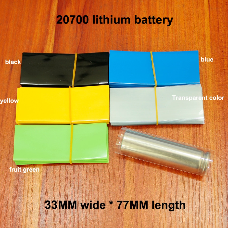 100pcs/lot 20700 lithium battery PVC heat shrinkable sleeve encapsulation film battery sheath insulation shrink film