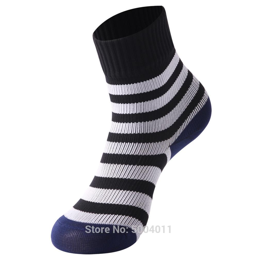RANDY SUN Socks Children Kids 100% Waterproof Socks Cycling Quick Drying Camping Hiking Socks Soft Breathable Antibacterial: Black Stripe / M