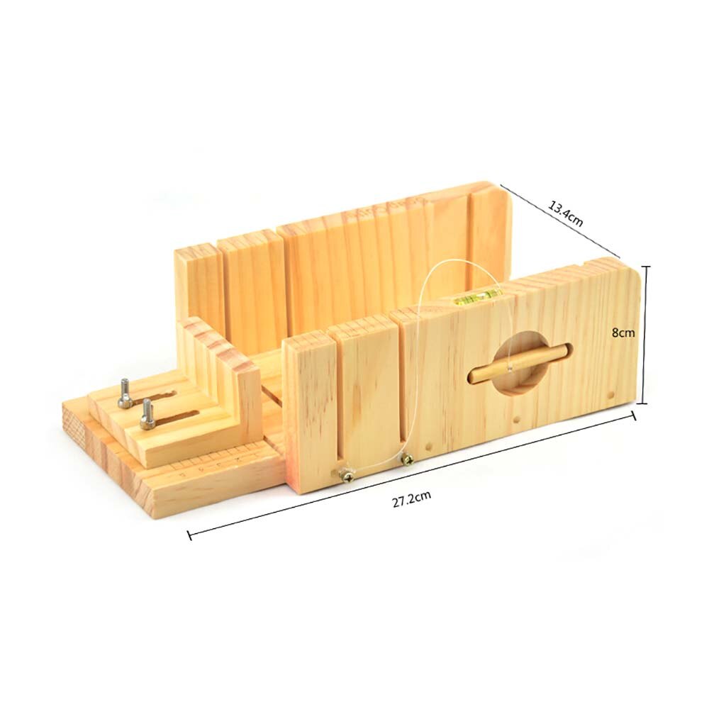 DIY Soap Making Tool Set Adjustable Wooden Soap Cutter Box Stainless Steel Wax Soap Slicer Wavy Knifes Handmade Soap Making Kit