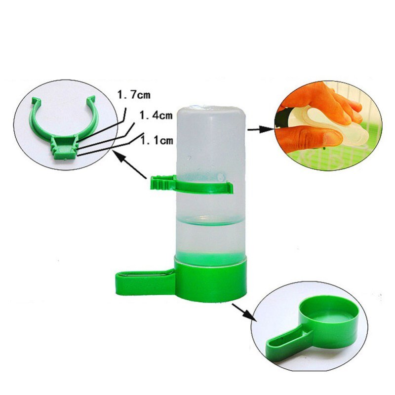 4 teile/satz Sicher Kunststoff Vogel Haustier Trinker Zubringer Waterer Clip für Voliere Wellensittich Nymphensittich Lovebird Automatische Trinken Brunnen