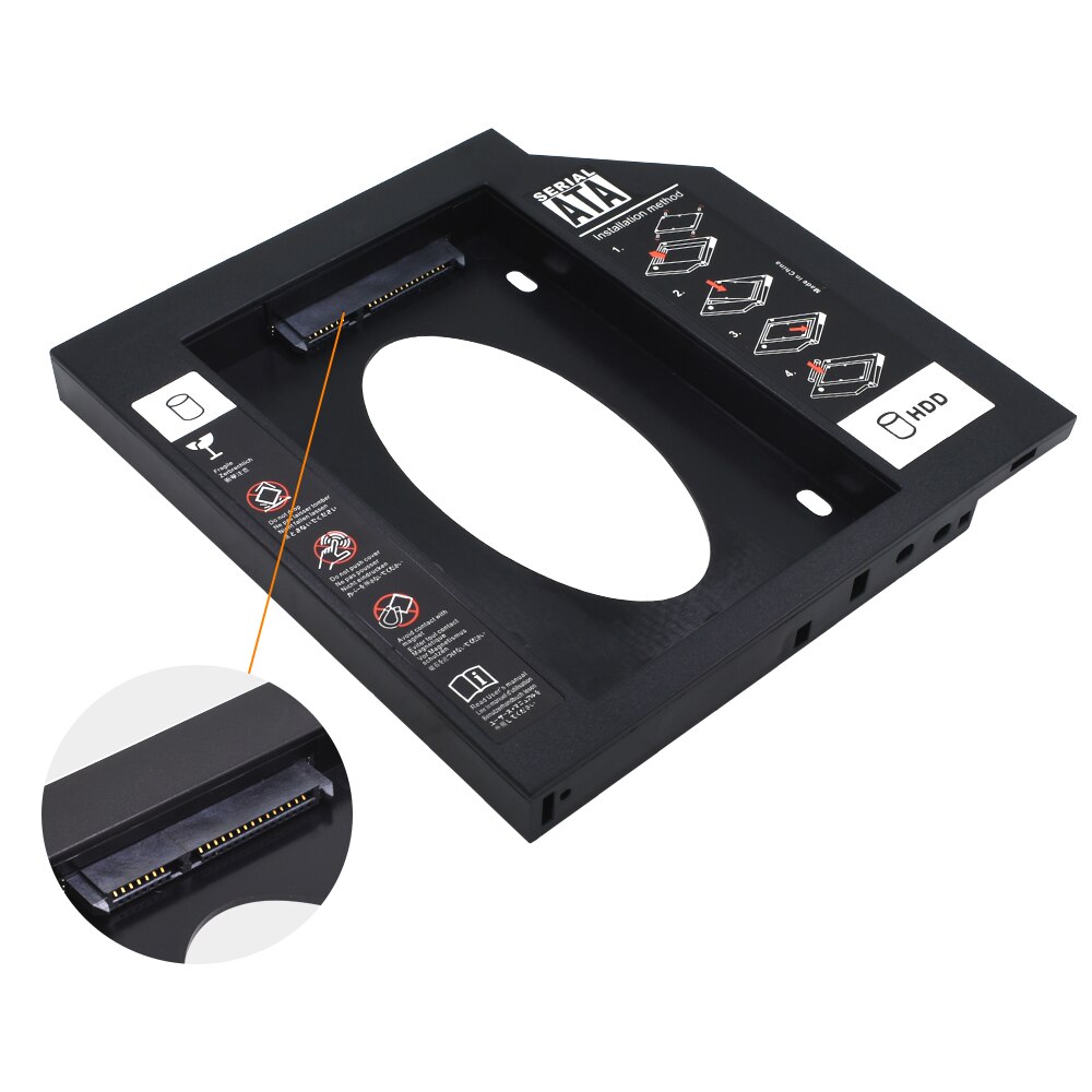 TISHRIC Plastic Hdd Caddy SSD Case Hdd Enclosure SATA 2.5 Hard Drives Hard Disk Enclosure For Laptop CD-ROM DVD-ROM Optical Bay