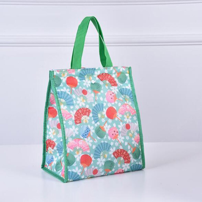 Sac à Lunch en toile isotherme Portable, motif fonctionnel, glacière thermique, sac de pique-nique pliable pour femmes et enfants: green